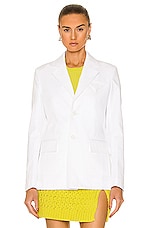 Bottega Veneta Sanded Cotton Twill Jacket in White, view 2, click to view large image.