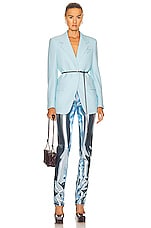 Bottega Veneta Tailored Blazer Jacket in Pale Blue, view 4, click to view large image.