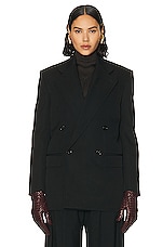 Bottega Veneta Oversized Double Breasted Blazer in Black, view 1, click to view large image.