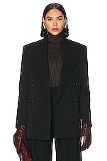Bottega Veneta Oversized Double Breasted Blazer in Black, view 2, click to view large image.