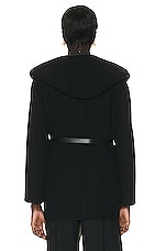 Bottega Veneta Double Wrap Wool Coat in Black, view 4, click to view large image.