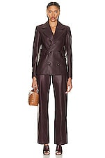 Bottega Veneta Leather Jacket in Jam, view 4, click to view large image.