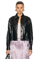 Bottega Veneta Leather Jacket in Black, view 2, click to view large image.