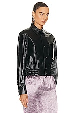 Bottega Veneta Leather Jacket in Black, view 3, click to view large image.