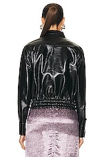 Bottega Veneta Leather Jacket in Black, view 4, click to view large image.