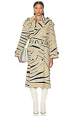 Bottega Veneta Trench Coat in Sesame, Navy, & Camomile, view 1, click to view large image.