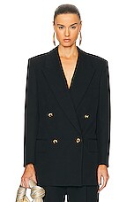 Bottega Veneta Sartorial Wool Twill Jacket in Black, view 1, click to view large image.