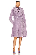 Bottega Veneta Teddy Shearling Coat in Lavender, view 2, click to view large image.