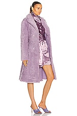 Bottega Veneta Teddy Shearling Coat in Lavender, view 3, click to view large image.
