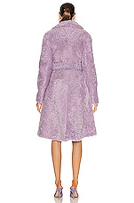 Bottega Veneta Teddy Shearling Coat in Lavender, view 4, click to view large image.