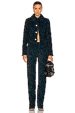 Bottega Veneta Blossom Chenille Boucle Trouser in Blue, Black, & Vamp, view 4, click to view large image.
