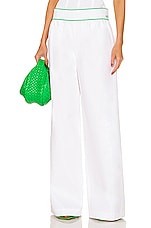Bottega Veneta Elastic Cotton Twill Trouser in White, view 1, click to view large image.