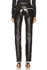 Bottega Veneta Stretch Shiny Leather Pants in Black, view 3, click to view large image.