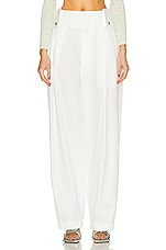 Bottega Veneta Pleated Wide Leg Trouser in Chalk, view 1, click to view large image.