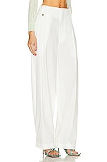 Bottega Veneta Pleated Wide Leg Trouser in Chalk, view 2, click to view large image.