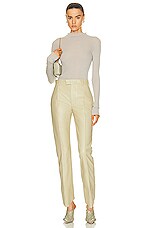 Bottega Veneta Curved Pant in Fennel Seed, view 4, click to view large image.
