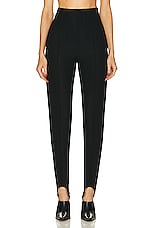 Bottega Veneta Structured Double Melange Trousers in Black, view 1, click to view large image.