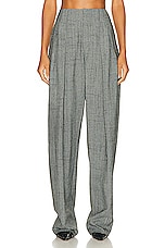Bottega Veneta 3D Criss Cross Viscose Silk Trousers in Camping & Grey, view 1, click to view large image.
