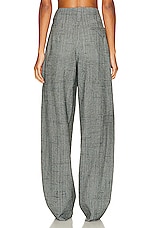 Bottega Veneta 3D Criss Cross Viscose Silk Trousers in Camping & Grey, view 3, click to view large image.
