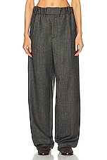 Bottega Veneta Classic Wool Houndstooth Trouser in Brown, Blue, & Yellow, view 1, click to view large image.
