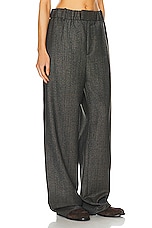 Bottega Veneta Classic Wool Houndstooth Trouser in Brown, Blue, & Yellow, view 2, click to view large image.