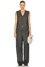 Bottega Veneta Classic Wool Houndstooth Trouser in Brown, Blue, & Yellow, view 4, click to view large image.