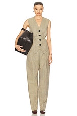 Bottega Veneta Tailored Trouser in Beige, Yellow, & Blue, view 5, click to view large image.