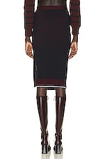 Bottega Veneta Rib Knit Midi Skirt in Midnight Blue & Merlot, view 4, click to view large image.