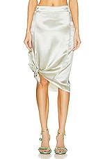 Bottega Veneta Tie Knot Skirt in Frosting, view 1, click to view large image.