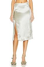 Bottega Veneta Tie Knot Skirt in Frosting, view 2, click to view large image.