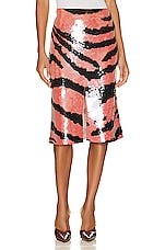Bottega Veneta Slit Midi Skirt in Maple & Black, view 1, click to view large image.