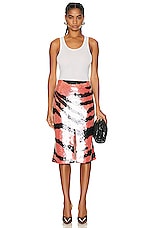 Bottega Veneta Slit Midi Skirt in Maple & Black, view 4, click to view large image.