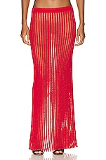 Bottega Veneta Stripes Long Skirt in Vernis, view 1, click to view large image.