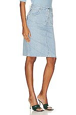 Bottega Veneta Denim Midi Skirt in Light Bleach, view 2, click to view large image.