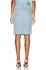Bottega Veneta Denim Midi Skirt in Light Bleach, view 3, click to view large image.