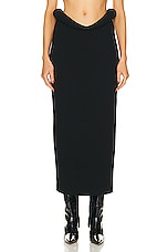 Bottega Veneta Viscose Compact Frise Skirt in Black, view 1, click to view large image.