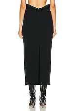 Bottega Veneta Viscose Compact Frise Skirt in Black, view 3, click to view large image.