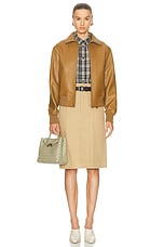 Bottega Veneta Midi Skirt in Pale Oak, view 5, click to view large image.