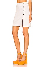 Bottega Veneta Light Stretch Linen Skirt in Chalk, view 3, click to view large image.