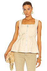 Bottega Veneta Washed Fluid Parachute Top in Seashell, view 1, click to view large image.