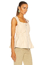 Bottega Veneta Washed Fluid Parachute Top in Seashell, view 2, click to view large image.