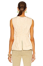 Bottega Veneta Washed Fluid Parachute Top in Seashell, view 3, click to view large image.