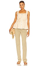 Bottega Veneta Washed Fluid Parachute Top in Seashell, view 4, click to view large image.