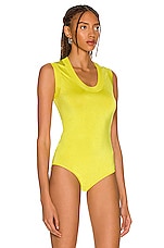 Bottega Veneta Fluid Jersey Bodysuit in Kiwi, view 3, click to view large image.