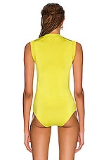 Bottega Veneta Fluid Jersey Bodysuit in Kiwi, view 4, click to view large image.