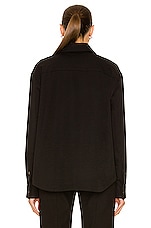 Bottega Veneta Oversized Grain De Poudre Shirt in Black, view 3, click to view large image.