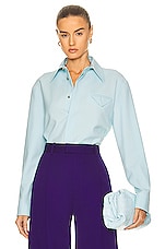 Bottega Veneta Long Sleeve Tailored Shirt in Pale Blue, view 1, click to view large image.