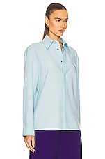 Bottega Veneta Long Sleeve Tailored Shirt in Pale Blue, view 2, click to view large image.