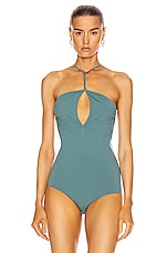 Bottega Veneta Sleeveless Bodysuit in Storm, view 2, click to view large image.