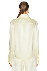 Bottega Veneta Silk Twill Long Sleeve Shirt in Camomile, view 4, click to view large image.
